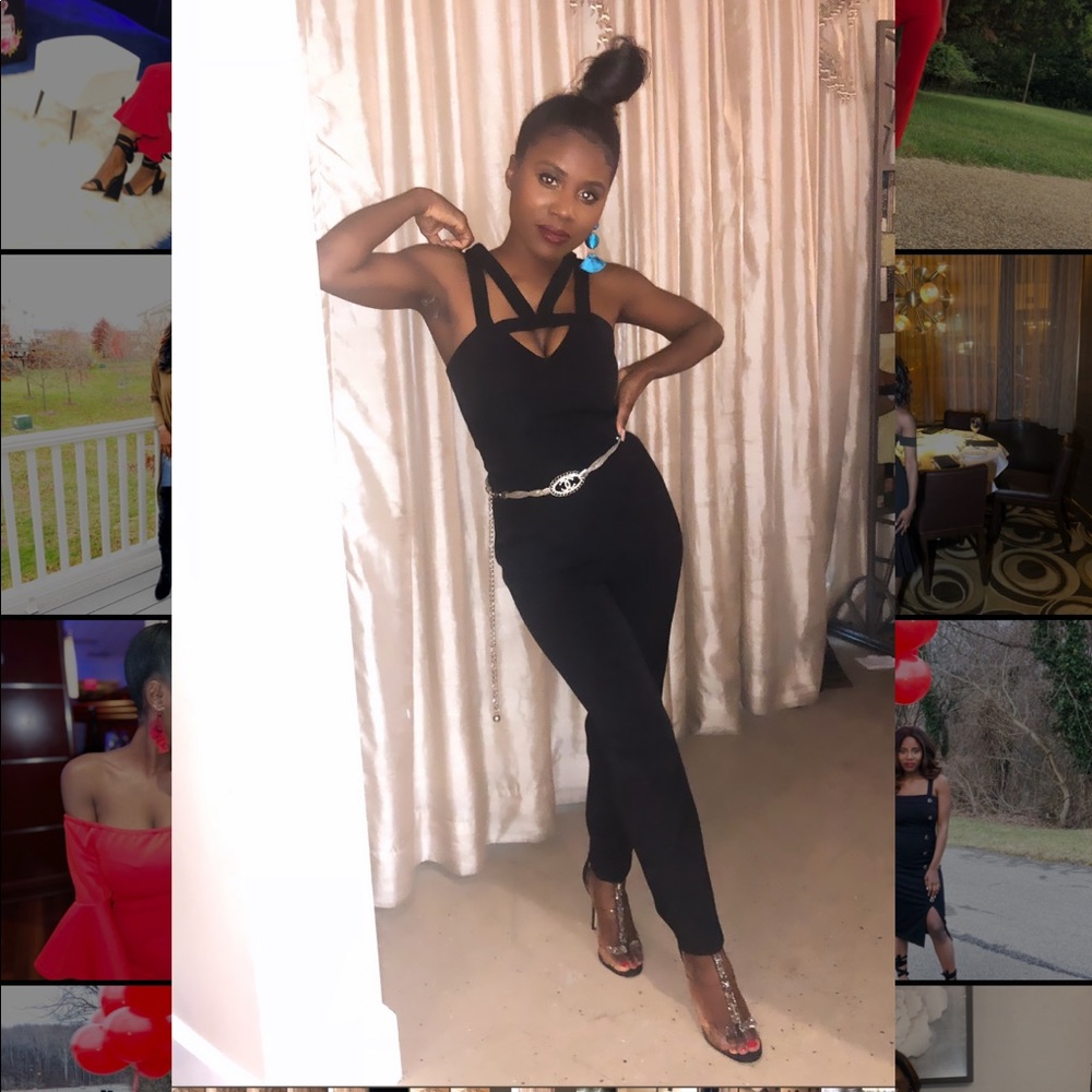 Black Jumpsuit Cut Out Straps